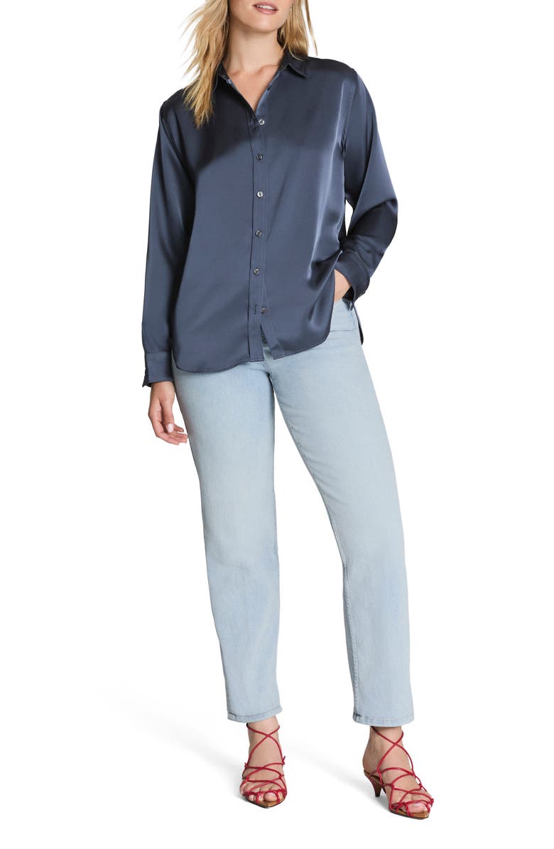 SPANX<sup>®</sup> Better Than Silk Button-Down Shirt, Alternate, color, Earth Stone