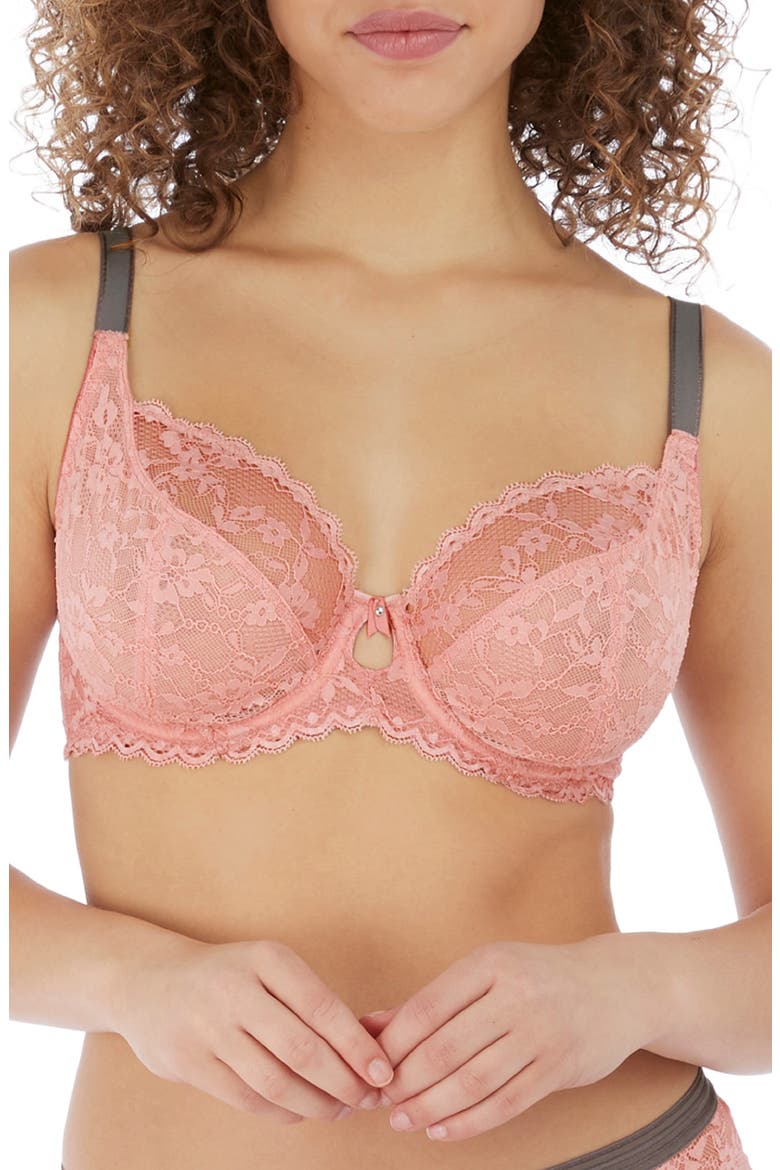 Offbeat Underwire Plunge Bra, Main, color, ROSEHIP