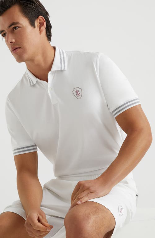 Shop Brunello Cucinelli Jersey Polo Shirt In White