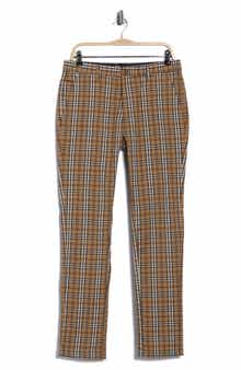 T.R. PREMIUM Slim Fit Flat Front Plaid Dress Pants