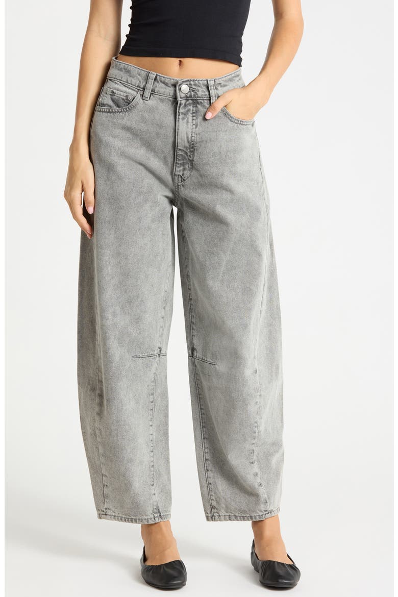 Miro High Waist Ankle Barrel Jeans, Main, color, STORM CLOUD