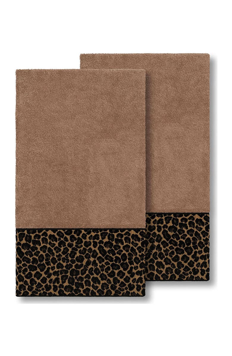Linum Home Textiles Spots Embellished Bath Towel - Set of 2 - Latte, Main, color, Latte