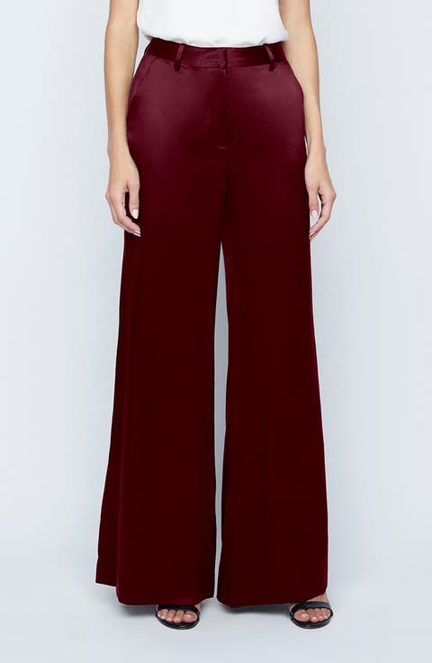 Pilar Silk Wide Leg Pants