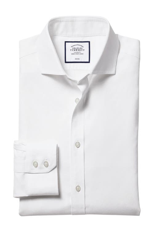 CHARLES TYRWHITT CHARLES TYRWHITT NON-IRON TWILL CUTAWAY SLIM FIT SHIRT DOUBLE CUFF