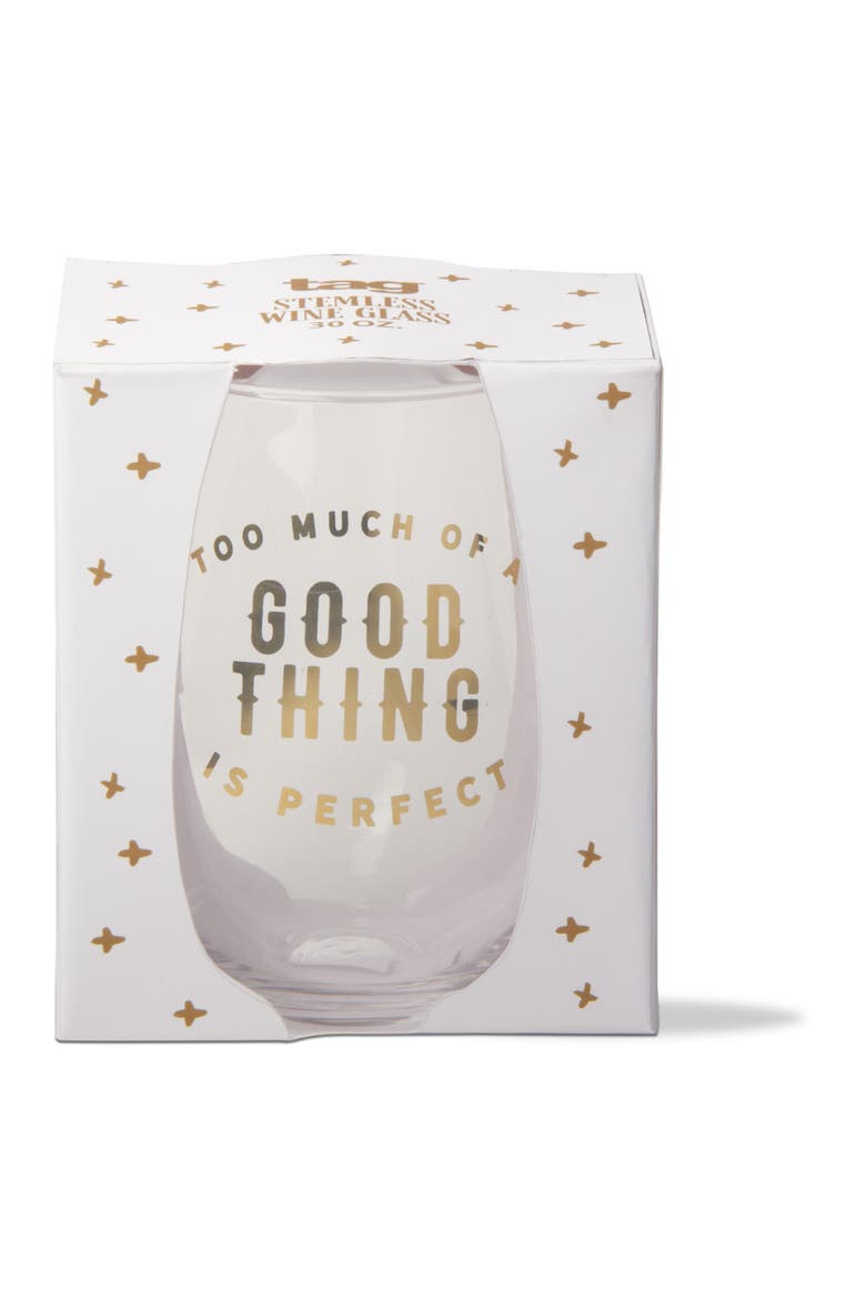 Good Thing Stemless Wine Glasses Set of 2 Gold Drinkware, Main, color, Gold
