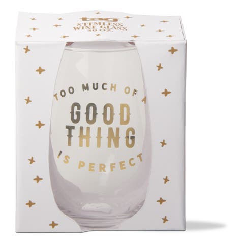 Good Thing Stemless Wine Glasses Set of 2 Gold Drinkware
