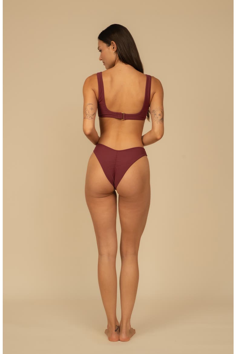 Kaia Sport Bikini Top, Alternate, color, MAROON