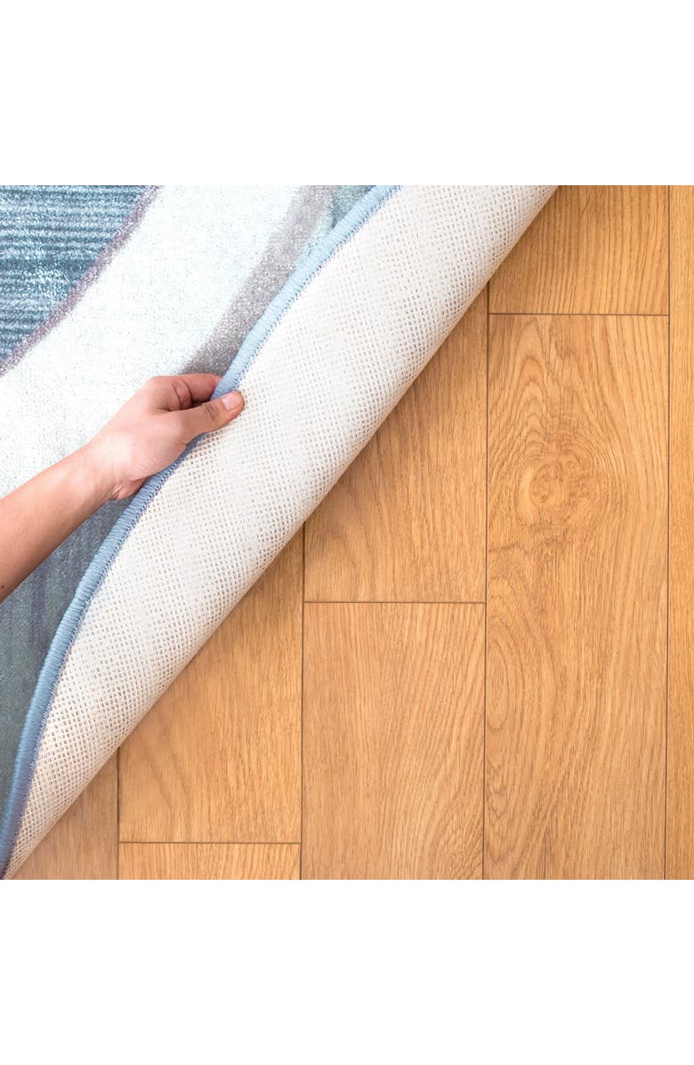 Kaplan Early Learning Company Sense of Place Highland Stripe Carpet - Blue - 4' x 6' Oval, Alternate, color, Blue