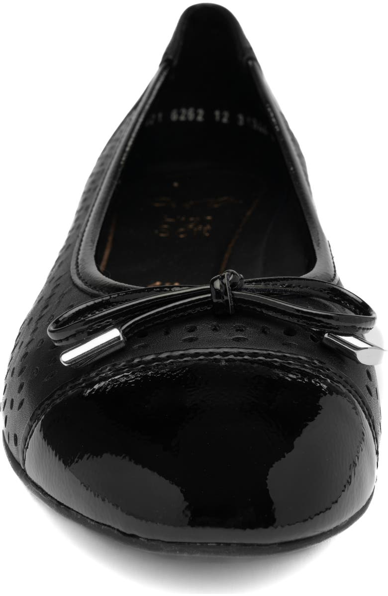 ara Sangria Cap Toe Flat, Alternate, color, Black