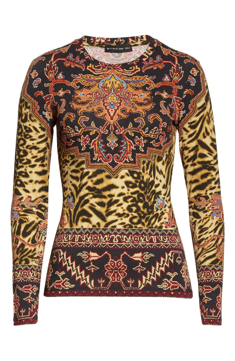 Etro Print Jersey Tee, Alternate, color,