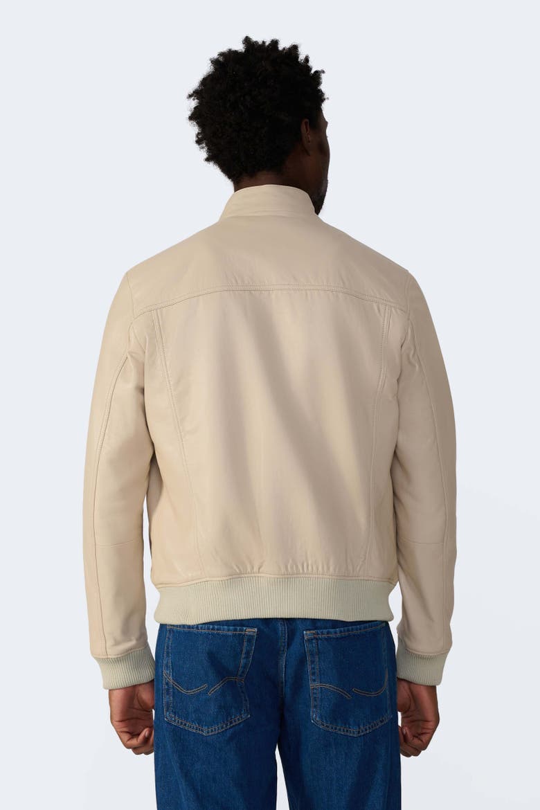 Rafe Leather Jacket, Alternate, color, Light Beige