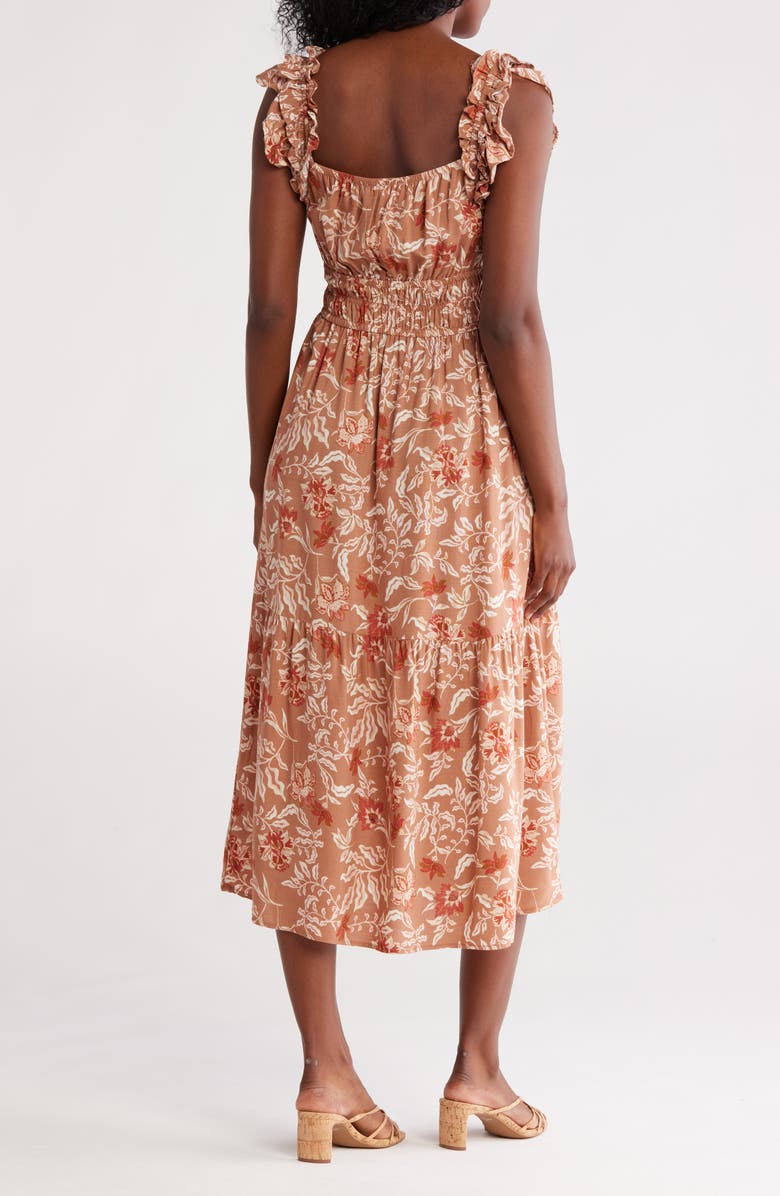 Ruffle Strap Tiered Midi Sundress