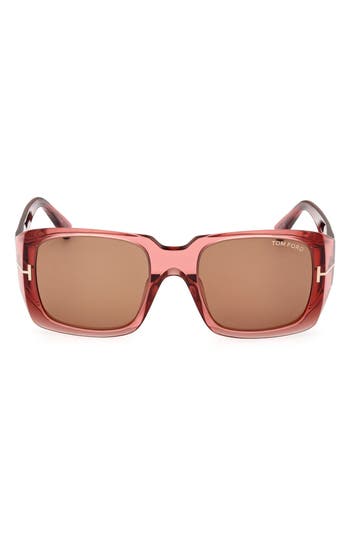 Tom Ford Ryder 51mm Square Sunglasses In Shiny Pink