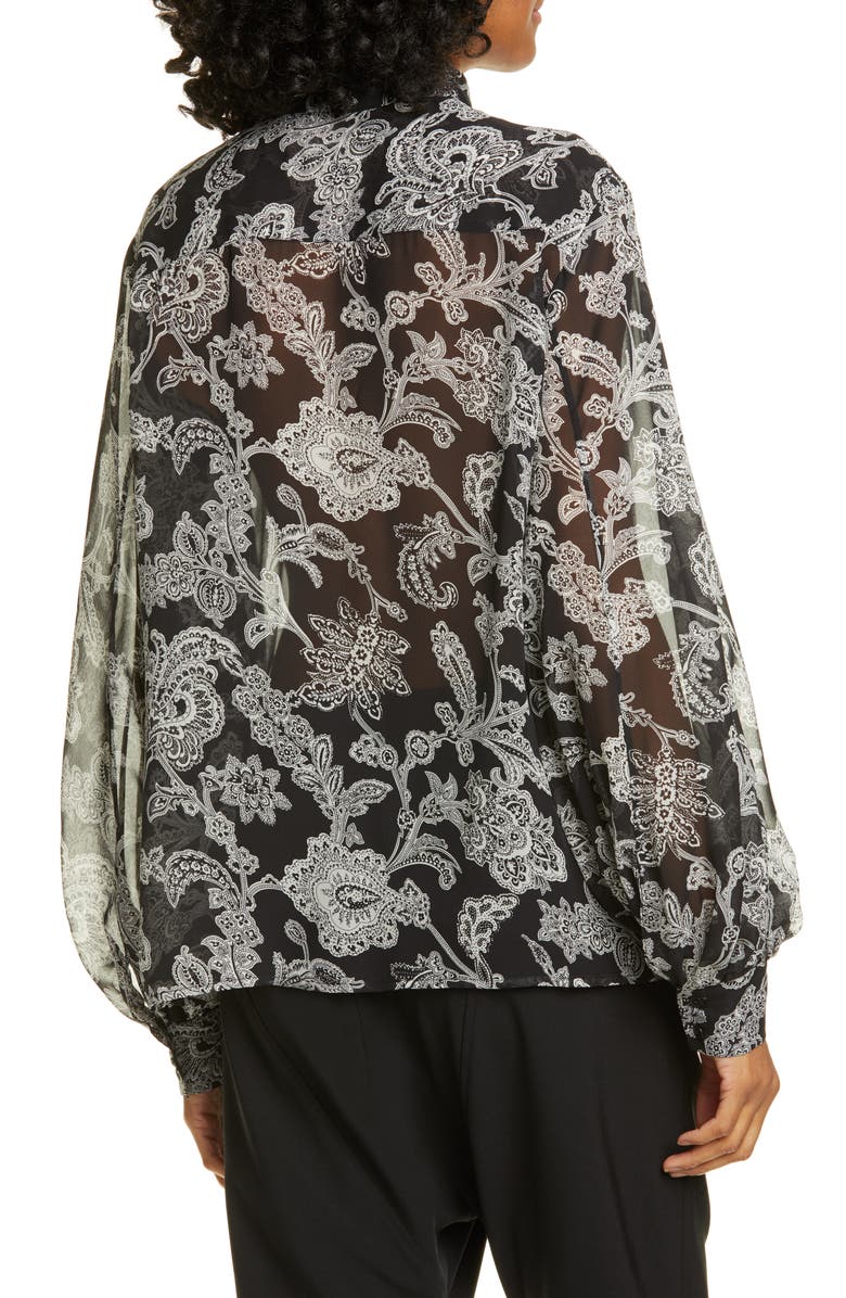 Nili Lotan Evelyn Leopard Print Silk Blouse, Alternate, color, 