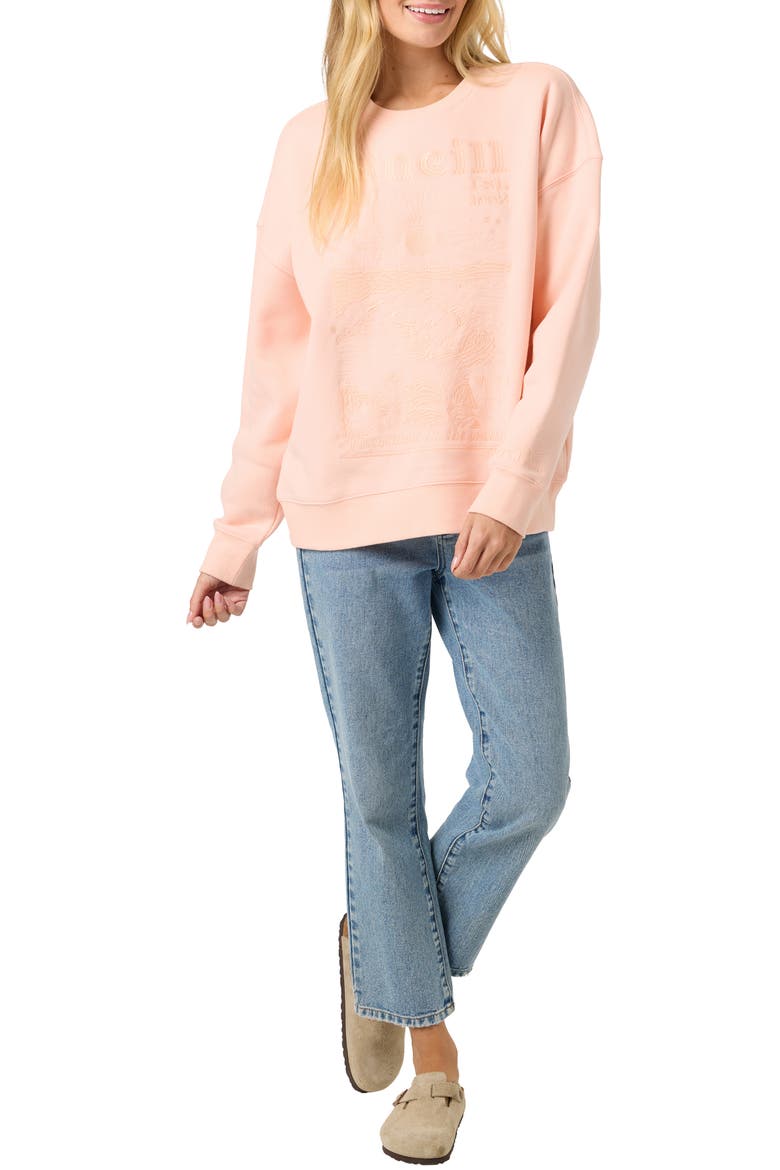 Chore Break Oversized Graphic Sweatshirt, Alternate, color, PEACH LIGHT