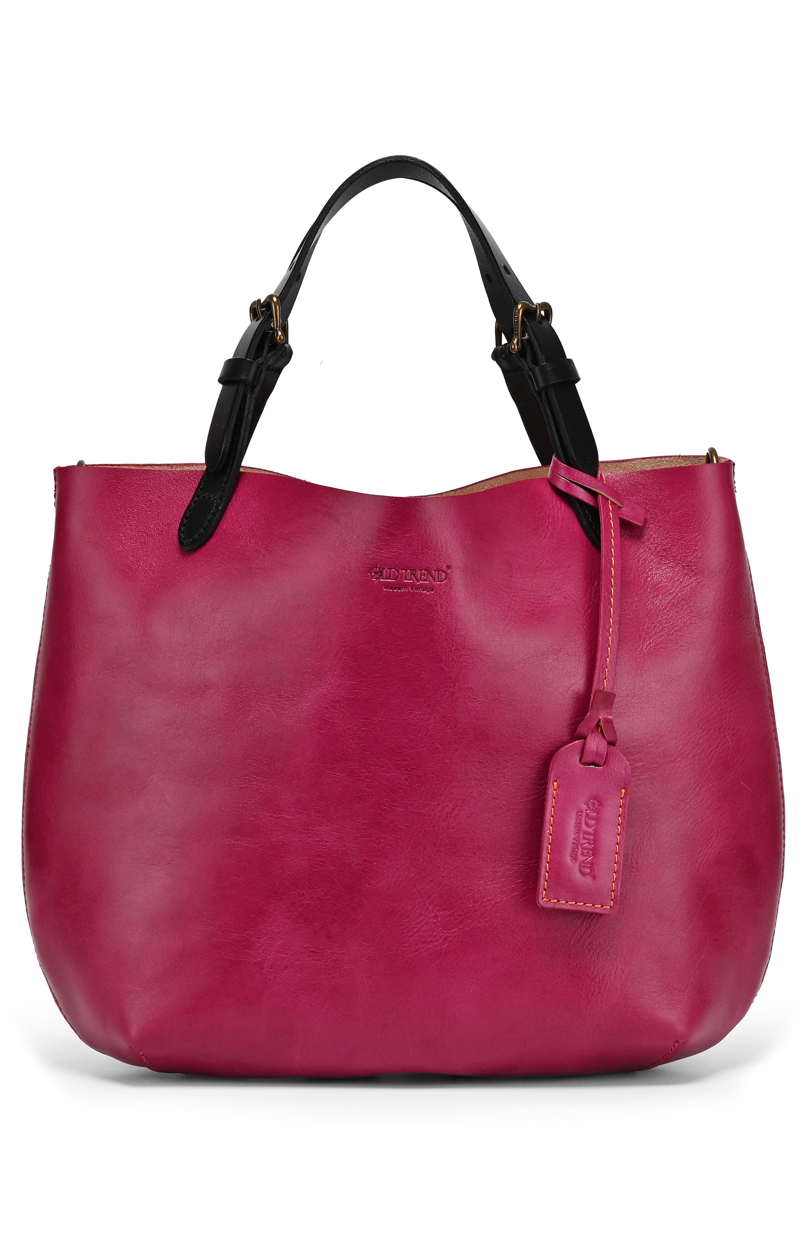Dip Dye Leather Mini Tote, Alternate, color, ORCHID