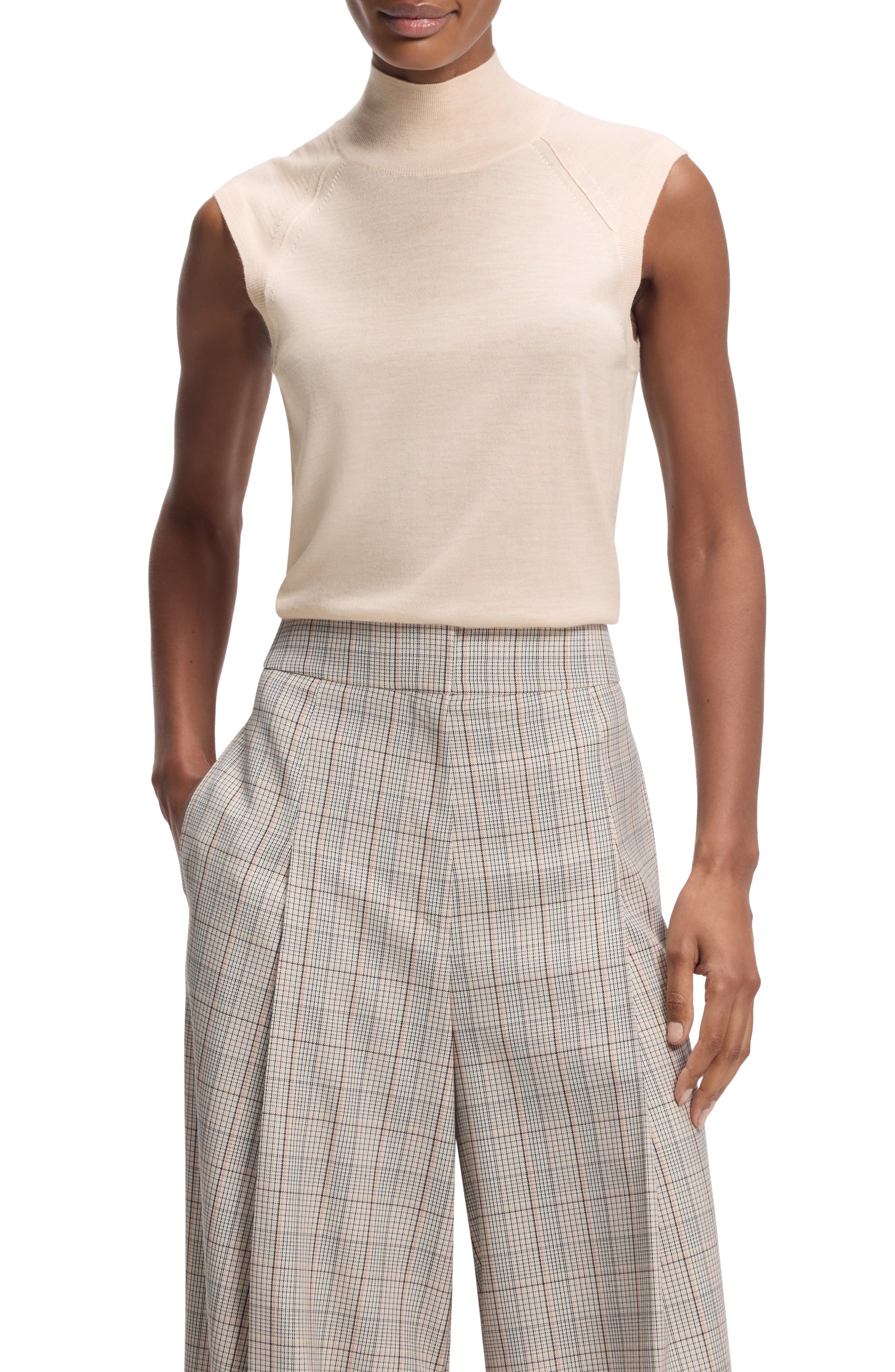 Fipini Mock Neck Wool Sweater Vest - image 3