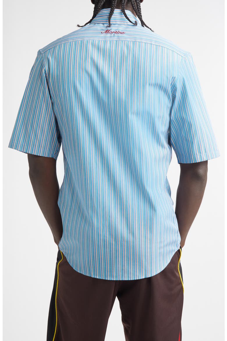 Casual Stripe Button-Down Shirt, Alternate, color, BLUORA