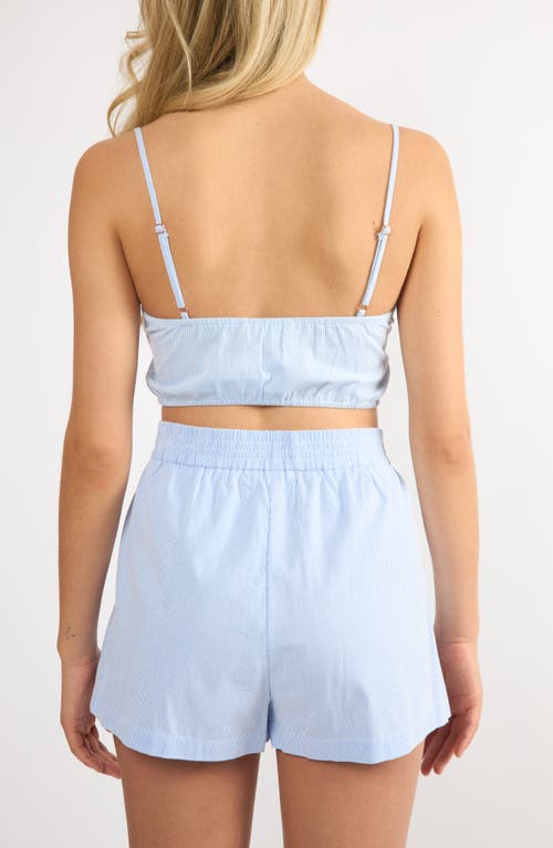 Viens Avec Moi Everyday Stripe Cotton Mini Top In Blue