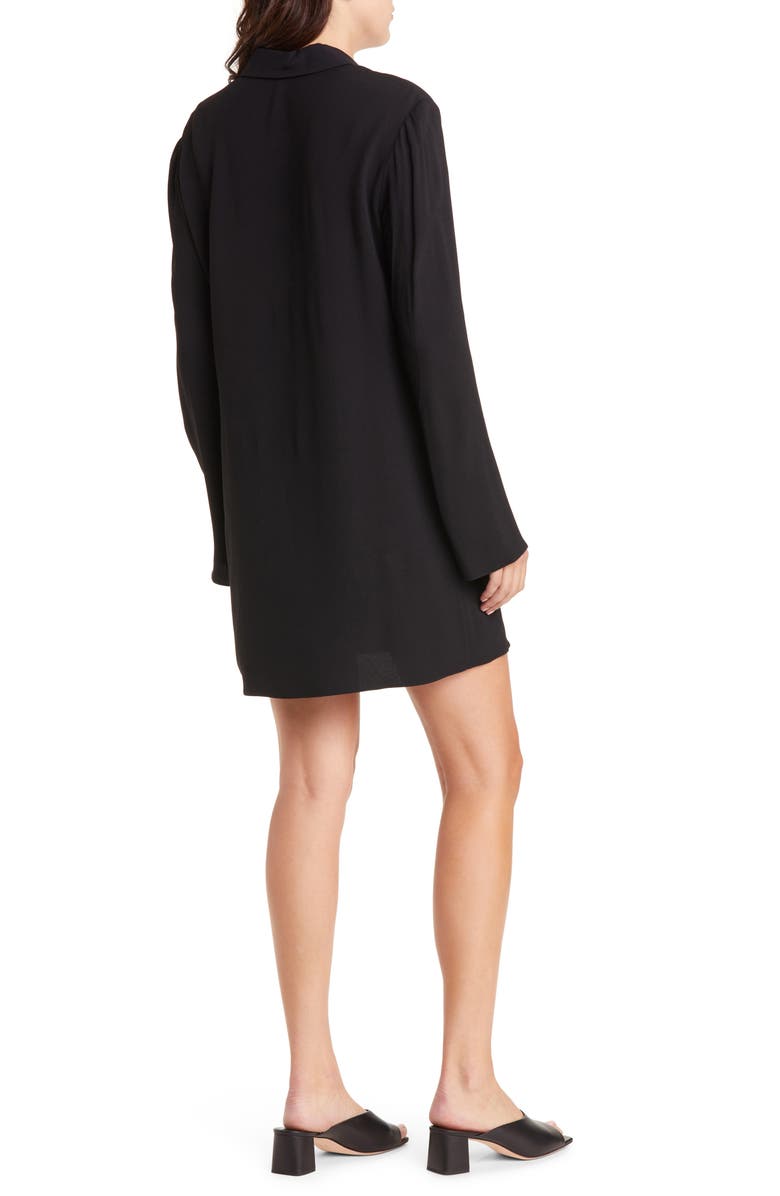 Theory Slim Fit Long Sleeve Polo Dress, Alternate, color, Black