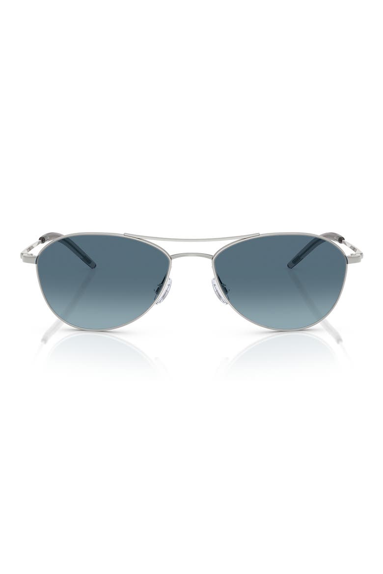 57mm Pilot Sunglasses, Main, color, SILVER / MARINE GRADIENT