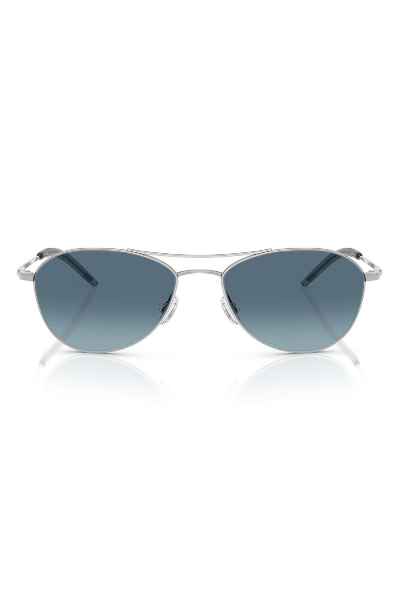 Oliver Peoples 57mm Pilot Sunglasses, Main, color, Silver / Marine Gradient