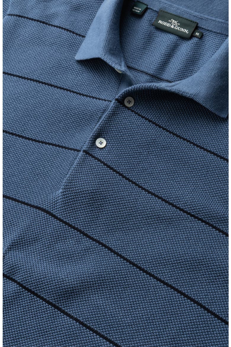 Turners Bay Stripe Polo, Alternate, color, BLUESTONE