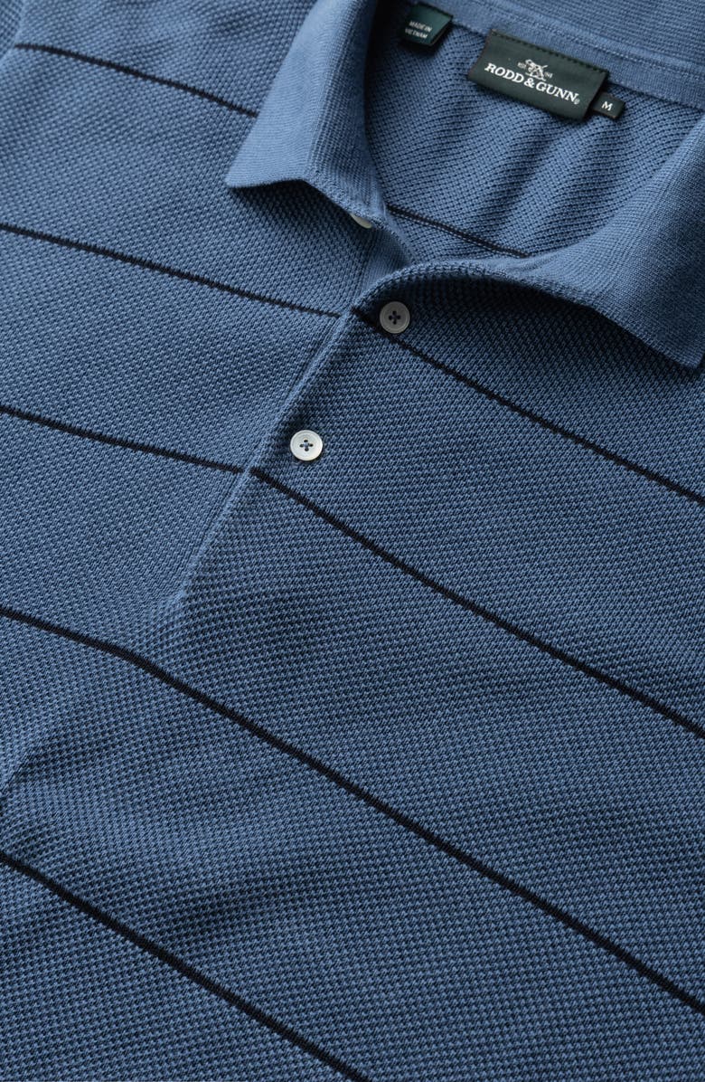 Rodd & Gunn Turners Bay Stripe Polo, Alternate, color, Bluestone