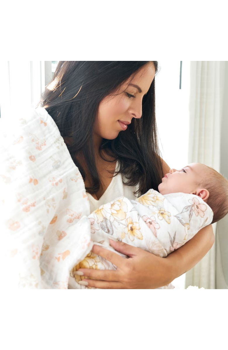 aden + anais Boutique 4-Pack 100% Organic Cotton Muslin Swaddles, Alternate, color, Earthly