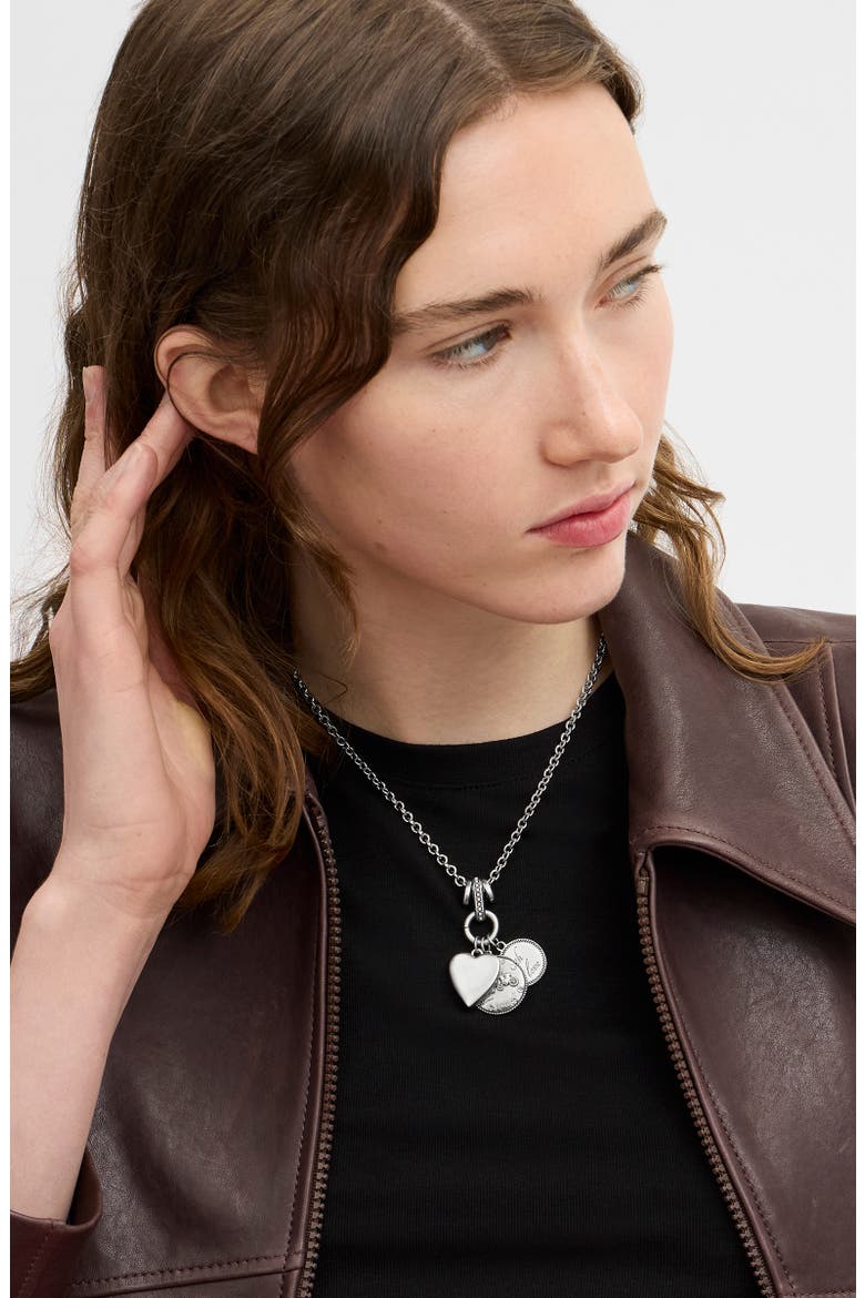 Heritage Multi Charm Pendant Necklace, Alternate, color, SILVER
