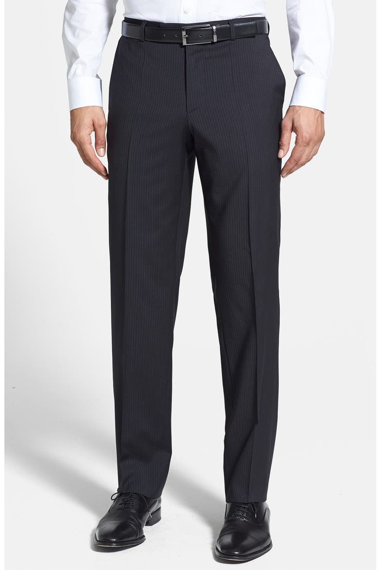 BOSS 'James/Sharp' Trim Fit Stripe Suit, Alternate, color, NAVY