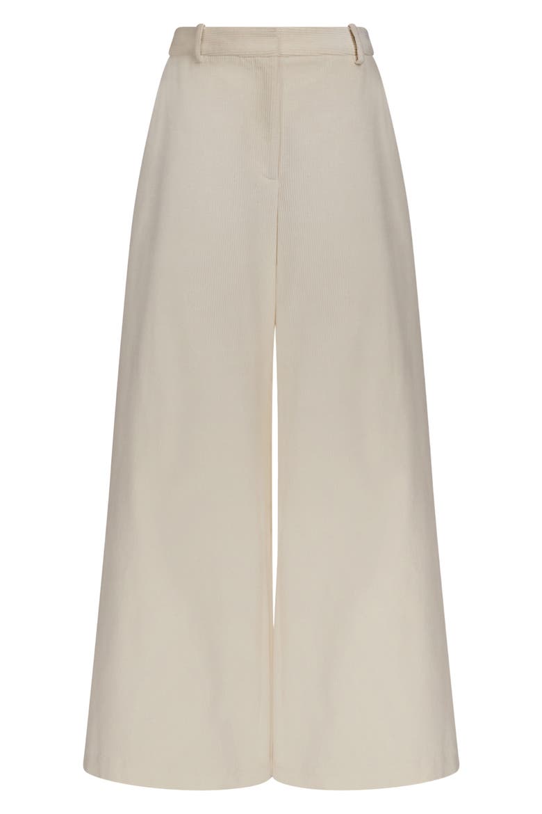 Dylan Stretch Cotton Corduroy Wide Leg Pants, Alternate, color, WHITE