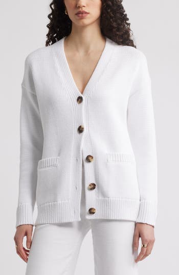 Nordstrom Chunky Cotton Blend Cardigan