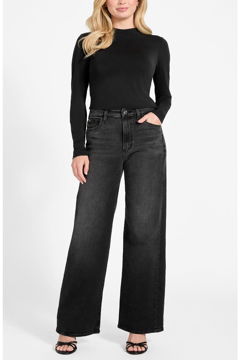 Elyana Mock Neck Top, Alternate, color, BLACK-BLACK