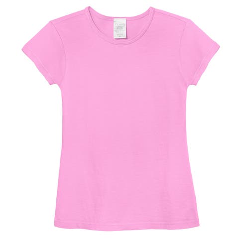 Girls Organic Cotton Soft Jersey Cap Sleeve Crew Tee (Toddler/Kids)