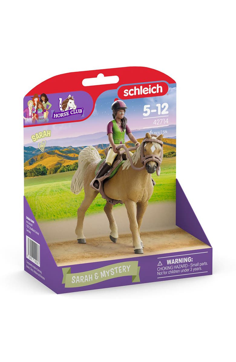 Schleich Horse Club Sarah and Mystery 6 Piece Playset, Alternate, color, Multicolored