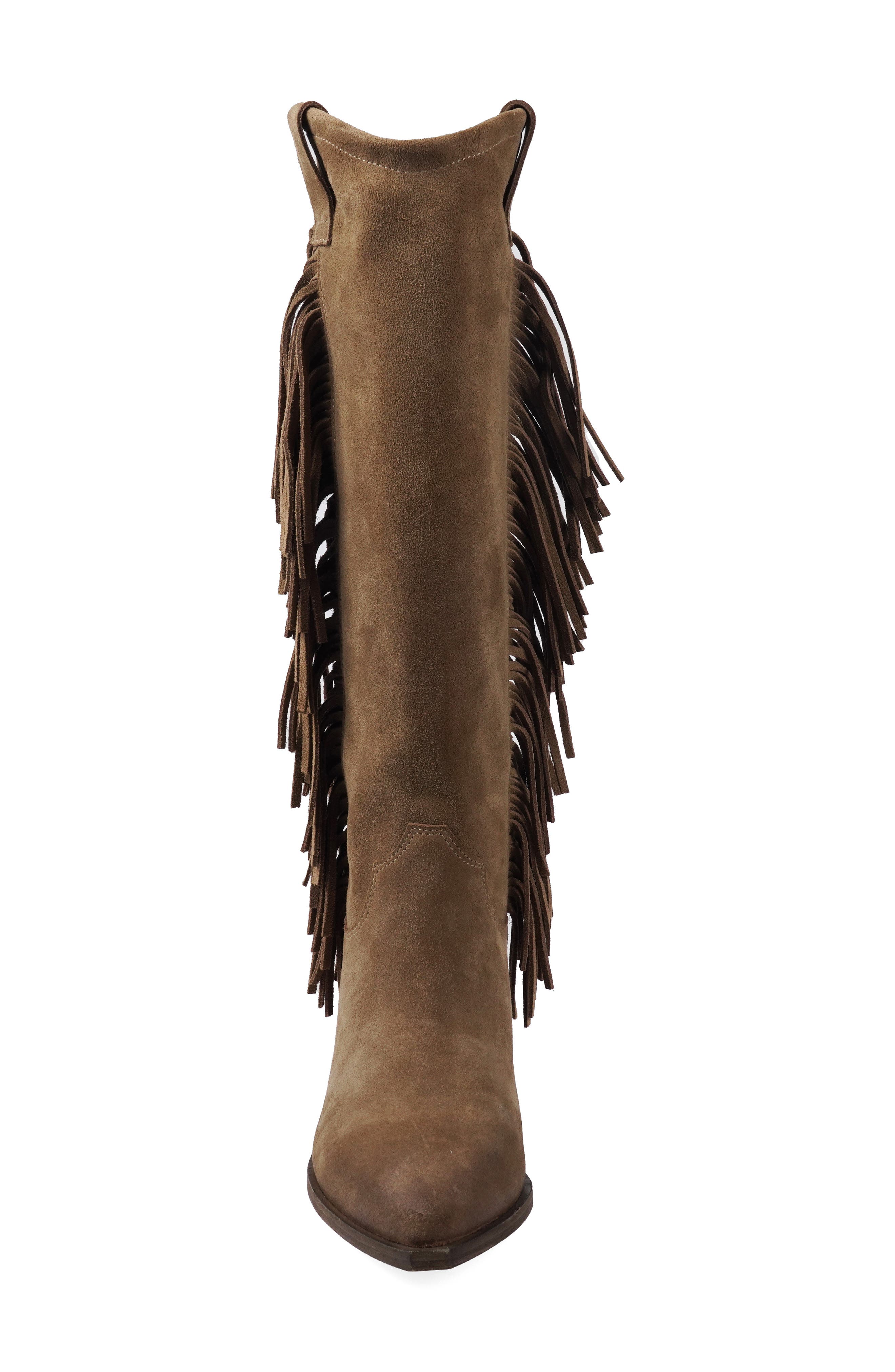 ZIGI Jacquie Pointed Toe Western Boot, Alternate, color, Taupe Suede