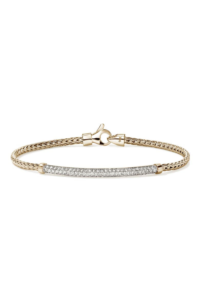 JH Essential Pavé Bracelet, Gold, Diamonds, 2.5mm, Main, color, GOLD/ DIAMOND