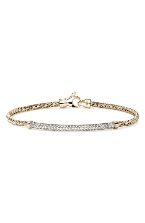 JH Essential Pavé Bracelet, Gold, Diamonds, 2.5mm
