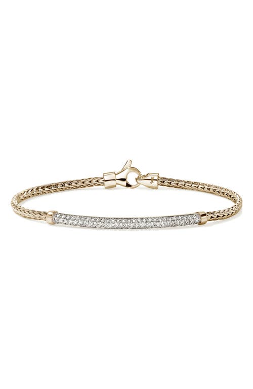 John Hardy Jh Essential Pavé Bracelet, Gold, Diamonds, 2.5mm