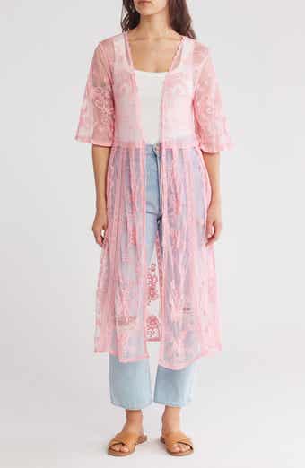 Forgotten Grace Crochet Lace Tie Front Duster