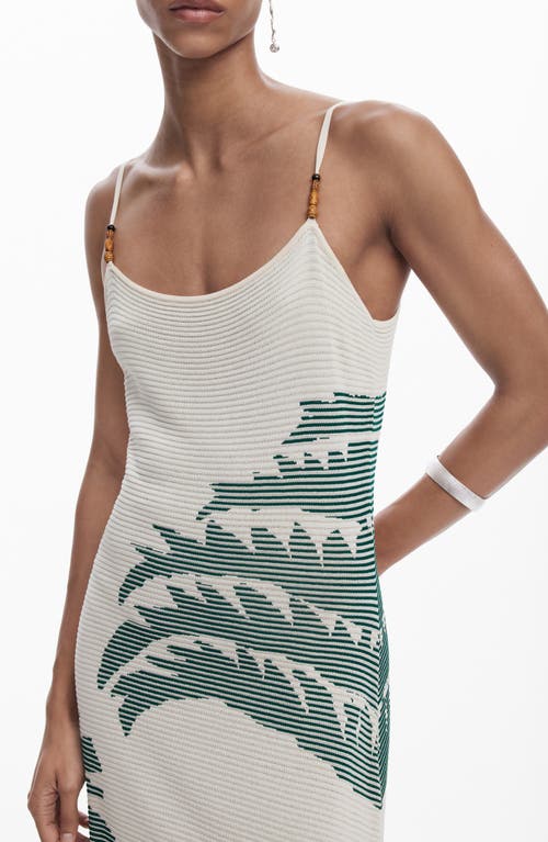 Desigual Palm Jacquard Sweater Dress In Light Beige