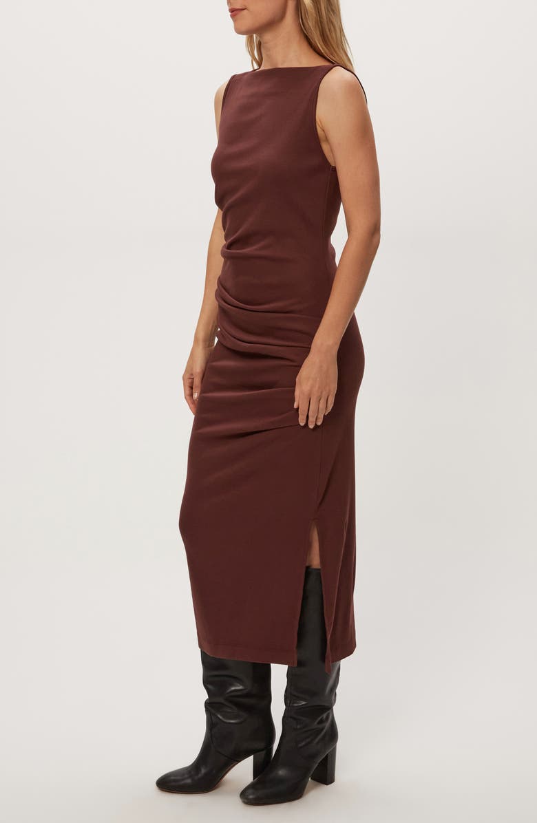 Michael Stars Reign Ruched Sleeveless Maxi Dress, Alternate, color, Espresso