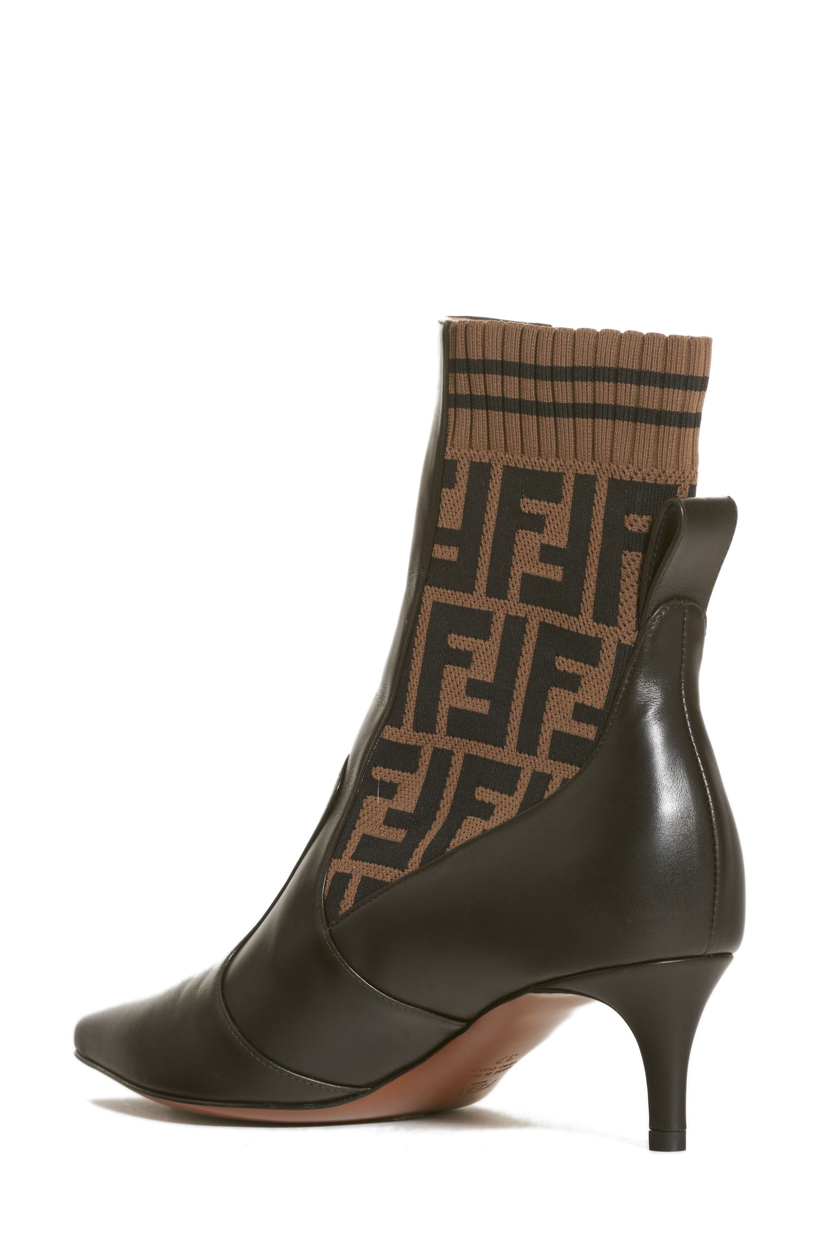Fendi Rockoko Pointy Toe Bootie, Alternate, color, 