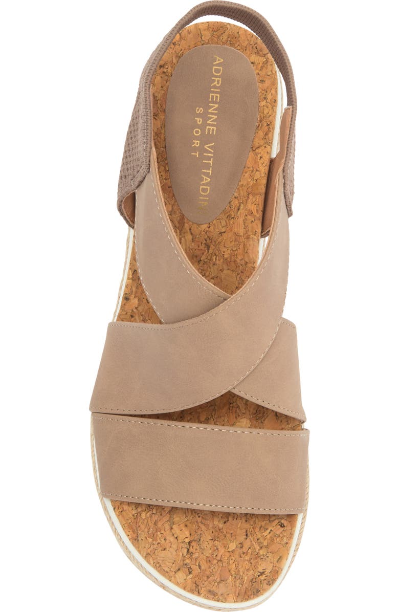 Adrienne Vittadini Carri Platform Wedge Sandal, Alternate, color, Lt Taupe-Bs