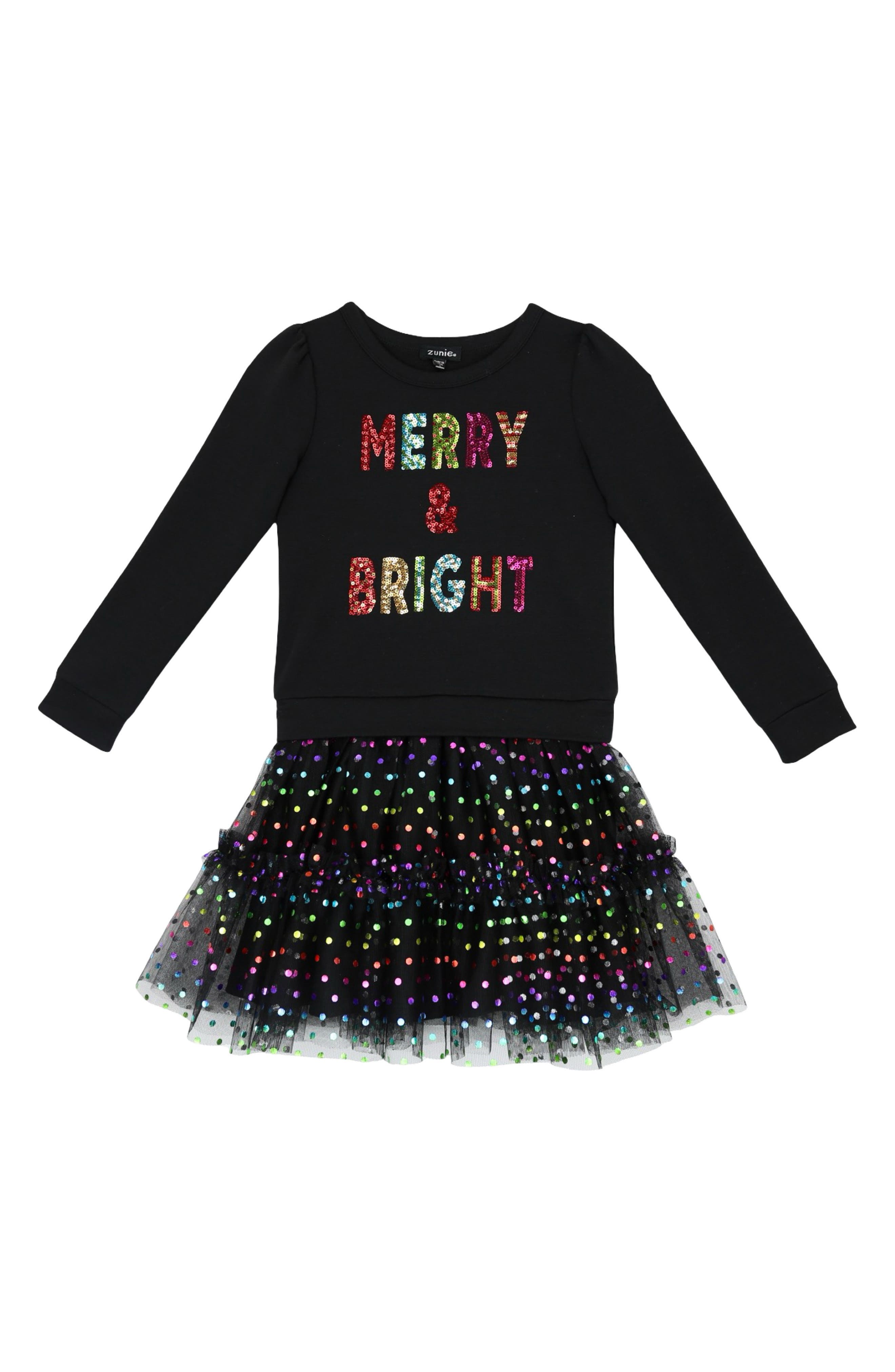 Zunie Kids' Drop Waist Sequin Tutu Dress