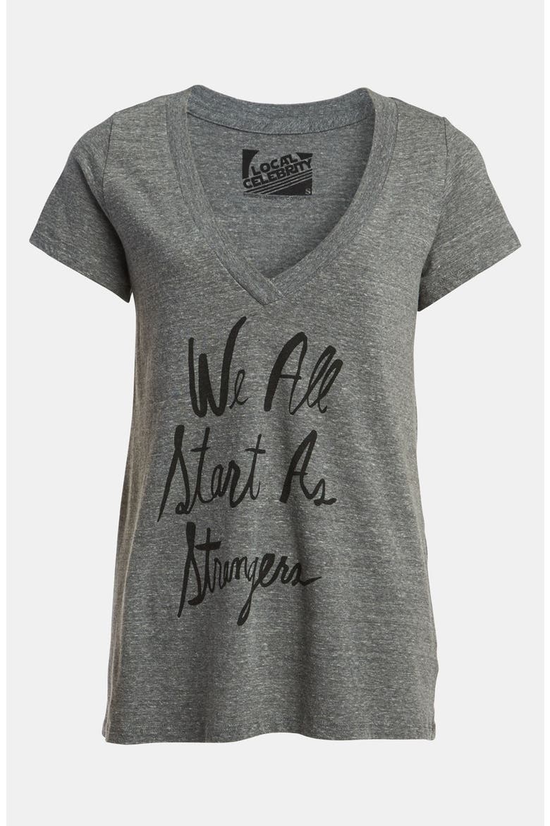'We All Start as Strangers' Tee, Main, color, HEATHER GREY