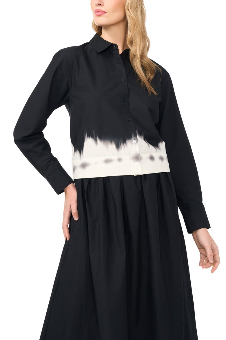 Cropped Button Up Top, Main, color, RICH BLACK