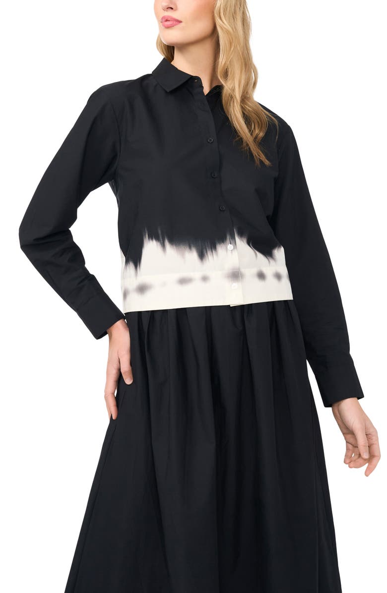 Halogen<sup>®</sup> Cropped Button Up Top, Main, color, Rich Black