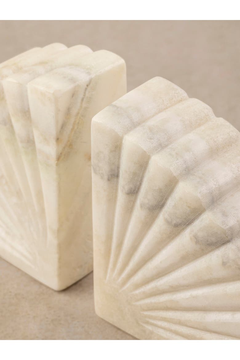 Emrys Onyx Bookends, Alternate, color, Ivory